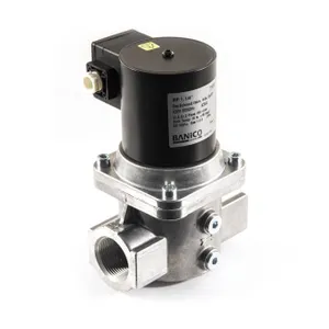 Gas solenoid shut-off valve supplied as part of an interlock system